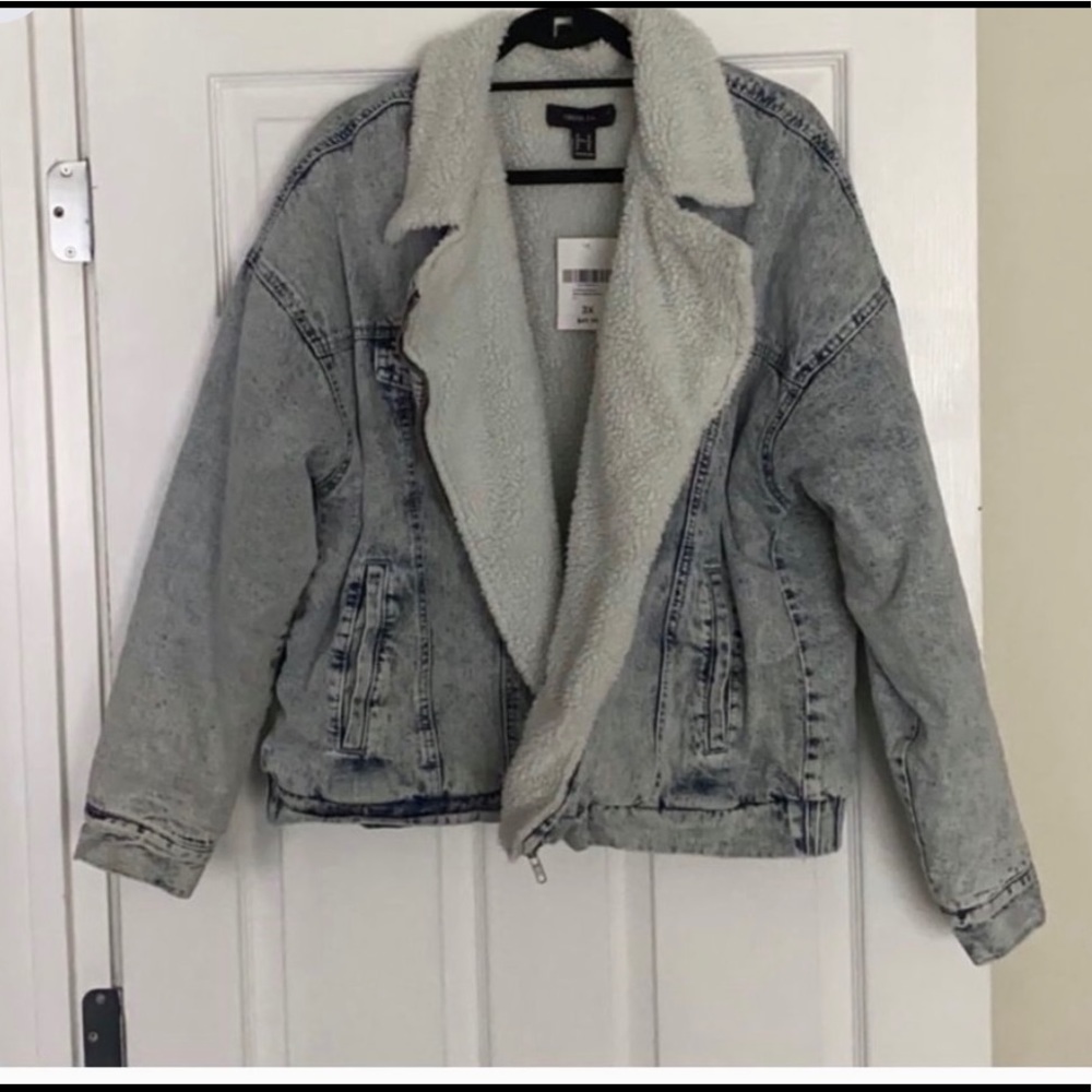 Forever 21 faux shearing jacket